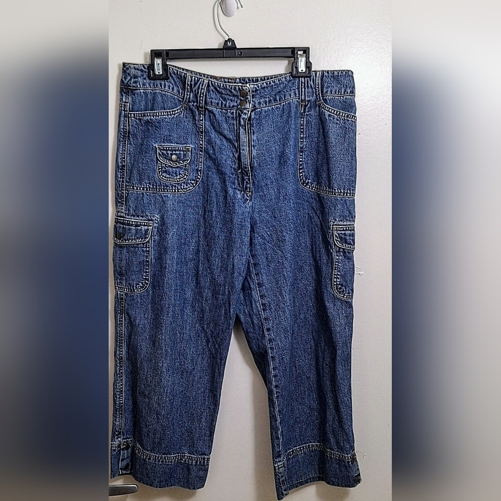 NWOT Jones New York Denim Cargo Jeans - Picture 4 of 9